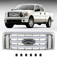 For 2009-2012 13 14 Ford F-150 F150 XLT Front Upper Bumper Grille Grill Chrome picture