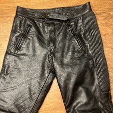 Vintage 4Star Motorcycle Black Leather Pants for Racing Size 32 picture