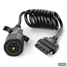 7 Way to 5 Way Coiled Trailer Extension Wiring Harness 5FT Heavy Duty 7 Pin picture