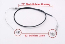 6ft long 72in Universal Throttle Cable Replacement Black Rubber Car Truck picture
