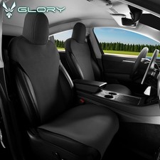 Fits 20-25 Tesla Model Y Seat Covers Cushion V1 Style Suede Leather Black picture