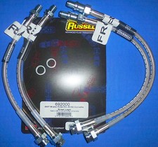 Russell 692000 Stainless Steel Braided Brake Line Hose Kit Corvette 1963-1982 picture