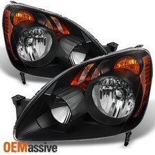 Fit 05-06 Honda CRV Japan Built Model Black L+R Side Replacement Headlights picture
