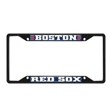 Fan Mats 31299: Boston Red Sox Metal License Plate Frame Black Finish picture