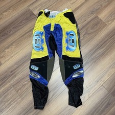 Vintage Husqvarna Motocross Pants Size 36X30 Mens Neon Yellow Blue picture