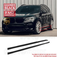 For BMW X3 G01 X4 G02 X3M F97 X4M 2018-2023 Gloss Black Side Skirt Extension Kit picture