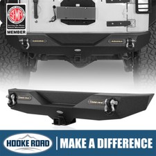 Hooke Road Rear Bumper For Jeep Wrangler JK 2007-2018 w/LED Lights & D-Rings picture
