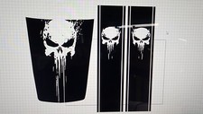 Compatible with Dodge Ram HOOD BEDSTRIPES Pkg. Punisher Design Vinyl Graphics  picture