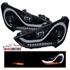 Smoke Fits 2012-2017 Hyundai Veloster LED Projector Headlights Sequential Signal picture