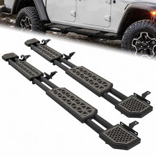 Pair Steel Side Steps Nerf Bars Fits 2020-2026 Jeep Gladiator JT Running Boards picture