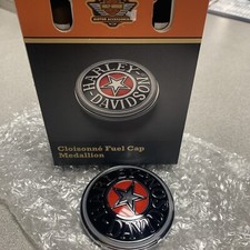 HARLEY DAVIDSON RED STAR FUEL GAS CAP MEDALLION  SOFTAIL FLSTS & SOME TOURING picture