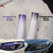 Black/purple TPU photochromic headlight film suitable for any car light decor picture