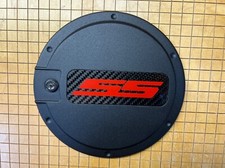 Chevrolet Camaro 2010-15 Billet Black Locking Fuel door with Red SS logo picture