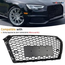 For 2017 2018 2019 Audi A4 S4 B9 Front Mesh Honeycomb Grill Grille RS4 Style picture