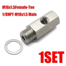 M16x1.5 Female Oil Pressure Sensor Tee 1/8NPT to M16x1.5 Male Adapter Supply Fee picture