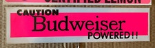 BUDWEISER POWERED VINTAGE 1970's VINYL DECAL BUMPER STICKER -White, 3