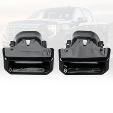 Pair(2) Exhaust Bezels Gloss Black For 2019-2024 Chevy Silverado GMC Sierra 1500 picture
