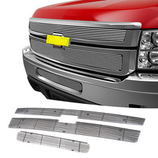 Fits 2011-2014 Chevy Silverado 2500HD/3500HD Chrome Billet Grille Insert Combo  picture
