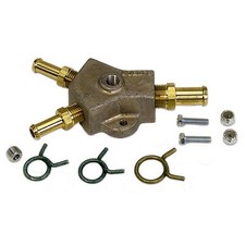 Moroso 65160, One Fuel Block One 1/2 in Hose Barb Two 3/8 in Hose Barb Aluminum picture