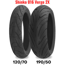 New Shinko 016 Verge 2X Motorcycle Tire Set Front Rear 120 + 190 Radial 17