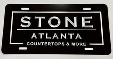 Custom YOUR Business Name Engraved Diamond Etched Metal License Plate Car Tag picture
