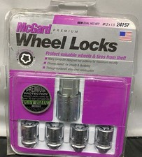 McGard 24157 Chrome Premium Wheel Lock Set M12x1.5 Cone Seat DUAL Hex Key SEALED picture