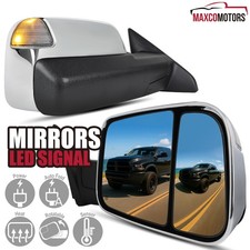 Fits 2013-2018 Ram 1500 Chrome Power Fold+Heated+LED Signal Puddle Tow Mirrors picture