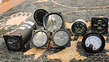 Vintage Aircraft Gauge Lot Cockpit Avionics Instruments Flight Sim Core Parts picture