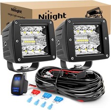 Nilight 2Pcs 3Inch 42W LED Cubes Upgraded Spot Flood Combo Square Driving Lights picture