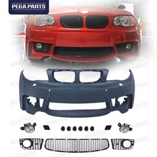 1M Style For 08-13 BMW E82 E88 1 Series 128i 135i Front Bumper Fog Lights Grille picture