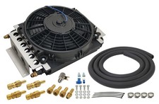 Derale Fluid Cooler and Fan 15.75 x 11.5 x 5 in 6 AN Male Inlet / Outlet 13900 picture