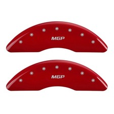 MGP Fits 4 Caliper Covers Engraved Front & Rear MGP Red Finish Silver Ch picture