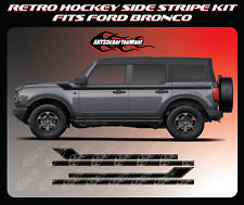 x2 Retro Hockey Side Stripe Kit Decals Fits Ford Bronco (4 Door) picture