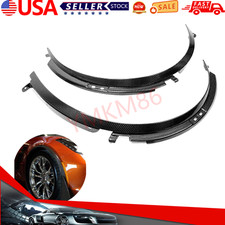 1 Pair Glossy Black Front Wheel Trim Fender Flares Kit For Corvette C7 2014-2019 picture