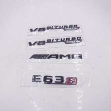Genuine OEM Mercedes-Benz Black E63S AMG V8 Biturbo 4Matic Emblem Badges picture