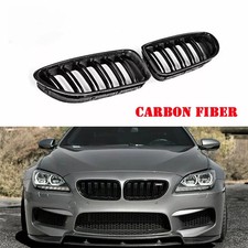 2PCS Real Carbon Fiber Grille Bumper for BMW 6 Series F06 F12 M6 640i 650i 12-19 picture