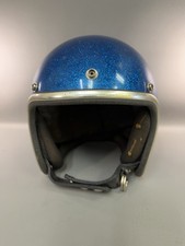 Vintage Arthur Fulmer AF20 Open Face Motorcycle Helmet Blue Metallic Flake picture