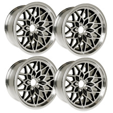 YEARONE 17 X 9 cast aluminum Snowflake wheels set of 4. Black painted recesses.  picture