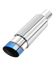 Bielpord Universal Car Exhaust Mufflers Stainless 2'' in 3.5'' out, Burnt picture