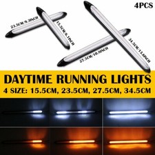 2x LED Switchback DRL Tube Light Strip Amber White Sequential Flow Turn Signal picture