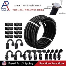 4AN 6AN 8AN 10AN Nylon Braided PTFE Fuel Line w/ Fitting Hose Kit E85 10FT-30FT picture