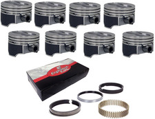Coated Skirt Hypereutectic Flat Top Pistons w/ Rings for Chevrolet SBC 350 5.7L picture