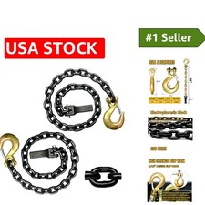 G80 Heavy Duty Trailer Chains with Clevis Slip Hook - 2 Pack, 35-Inch Length picture