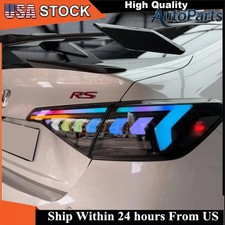 4PCS RGB LED Tail Lights for 11th Gen Honda Civic Sedan 2022-2026 Smoked/White picture