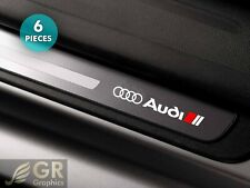 6x AUDI Door Sills Decal Stickers Sport S Line Racing Emblem Logo WHITE/RED picture
