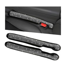 ZNDAW 2PCS Bling Car Seat Gap Filler, Sparkling Rhinestone Side White picture