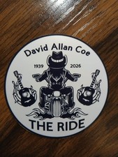 David Allan Coe The Ride 1939 - 2026 Remembrance Vinyl Sticker  picture