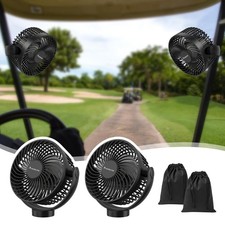 2-Pack Magnetic Golf Cart Fan Rechargeable, 12000mAH Battery Operated Portable F picture
