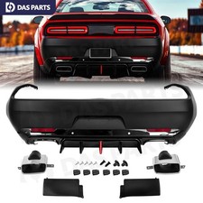 For 2015-2023 Dodge Challenger SRT Hellcat Rear Bumper Diffuser Kit w/ Exhaust picture