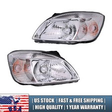 Pair Front Headlights Chrome Housing for 2006-2008 Kia Rio 5 LH+RH picture
